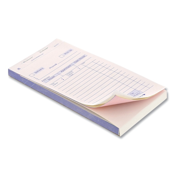 Guest Check Pad, 14 Lines, Three-Part Carbonless, 3.4 X 6.69, 2500PK